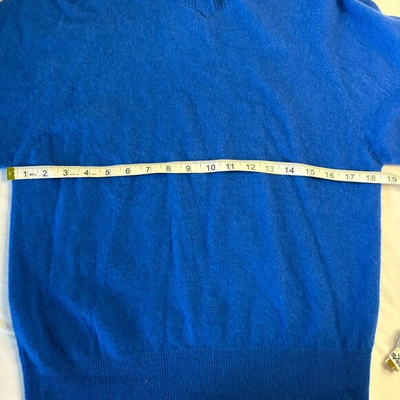 Daniel Caron Wool Blend Cobalt Blue Mock Turtle Neck Long Sleeve Sweater Size M - Picture 8 of 12